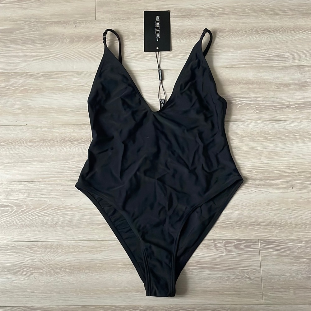 Black PLT one piece swimsuit